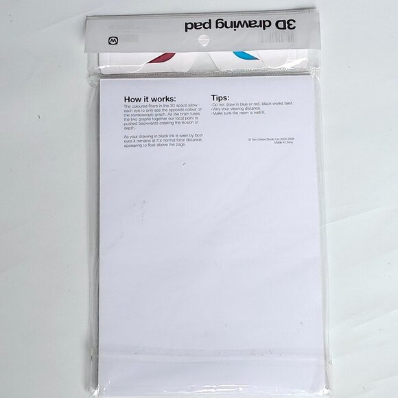 FUN 3D Drawing Pad BNIP World Wide Co SEALED 50 Sheets + 3D Glasses Two Create S - Picture 2 of 2